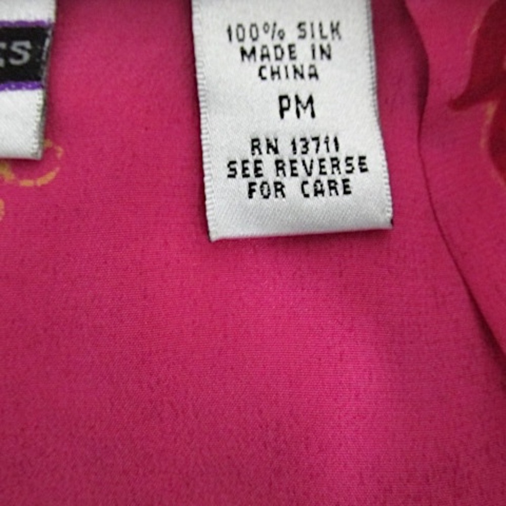 Amanda Smith Purple Pink Silk Wrap Skirt, Size PM - Picture 10 of 11